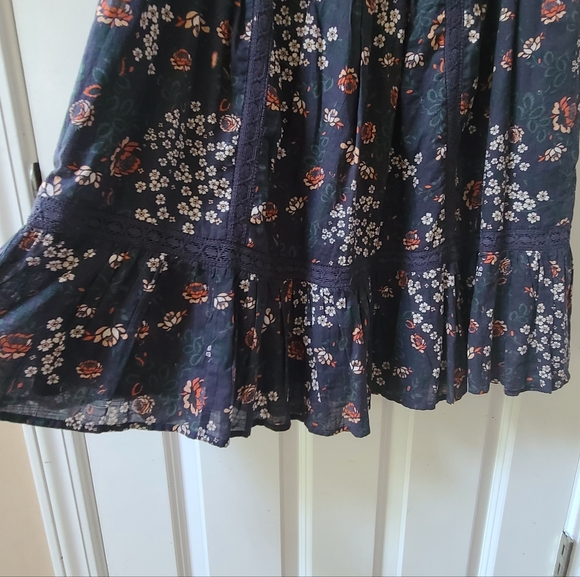 Anthropologie Lori Tunic Floral Dress - Blue, White And Orange XS - Picture 7 of 17